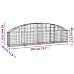 Íves horganyzott vas gabion kosár 200x30x40/60 cm 5
