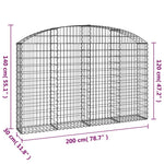 Íves horganyzott vas gabion kosár 200x30x120/140 cm 5