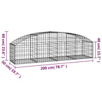 Íves horganyzott vas gabion kosár 200x50x40/60 cm 5