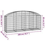 Íves horganyzott vas gabion kosár 200x50x80/100 cm 5