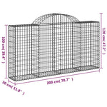 Íves horganyzott vas gabion kosár 200x30x100/120 cm 5