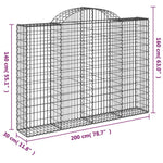 Íves horganyzott vas gabion kosár 200x30x140/160 cm 5