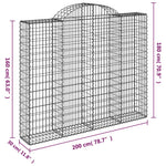 Íves horganyzott vas gabion kosár 200x30x160/180 cm 5