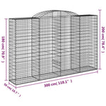 Íves horganyzott vas gabion kosár 300 x 50 x 180/200 cm 5