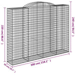 Íves horganyzott vas gabion kosár 300 x 50 x 220/240 cm 5