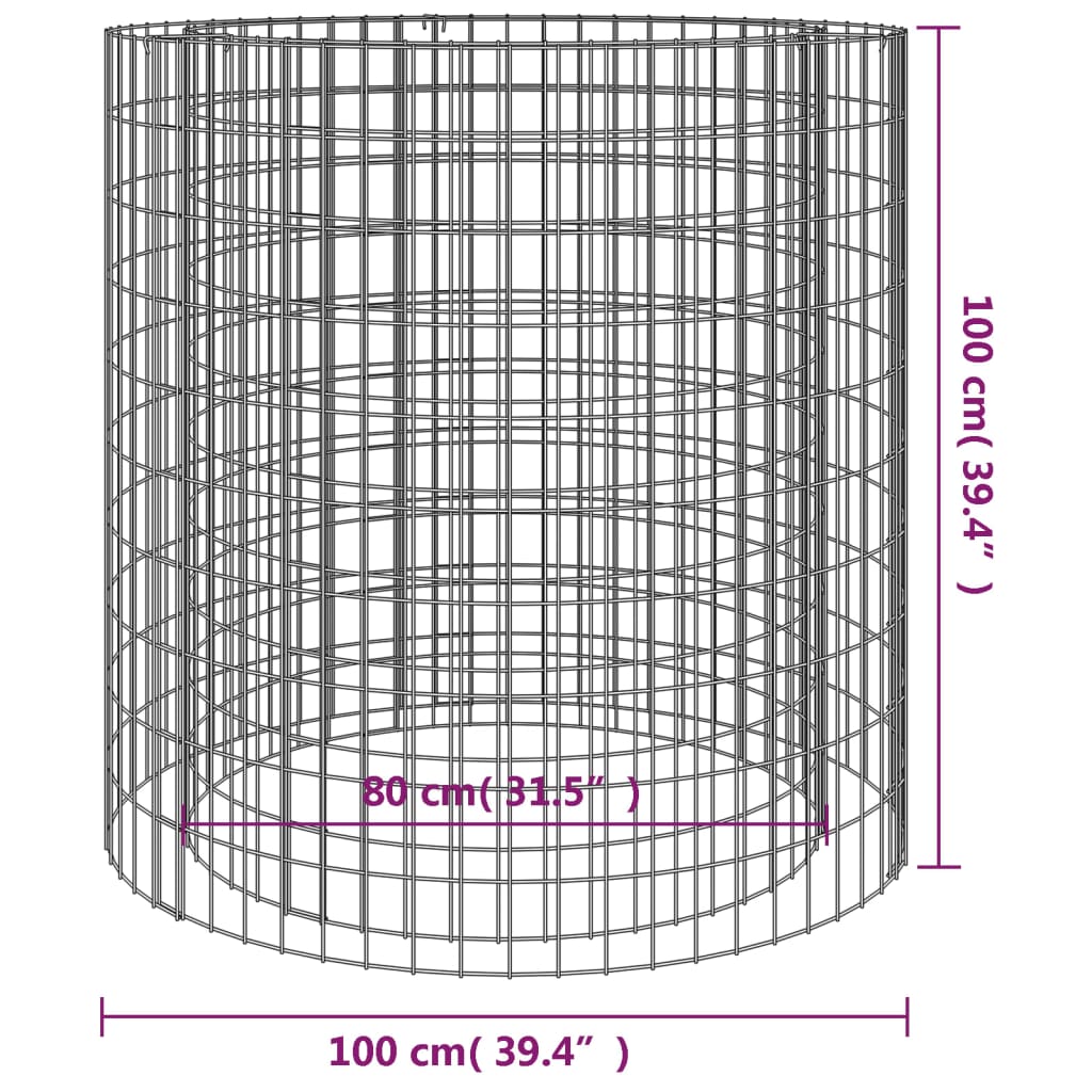 Horganyzott vas gabion tűzrakó Ø 100 cm 5