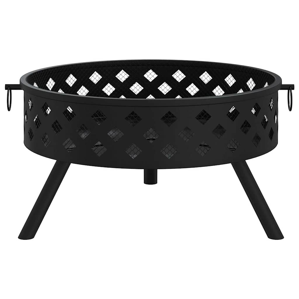 Acél XXL méretű tűztál piszkavassal 58 cm 4