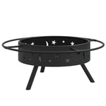 Acél XXL méretű tűztál piszkavassal 70 cm 4