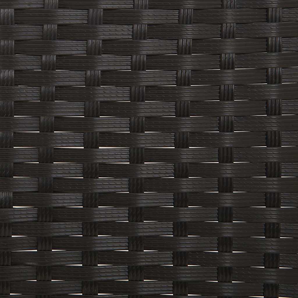 Fekete 2 személyes polyrattan kerti pad párnával 8