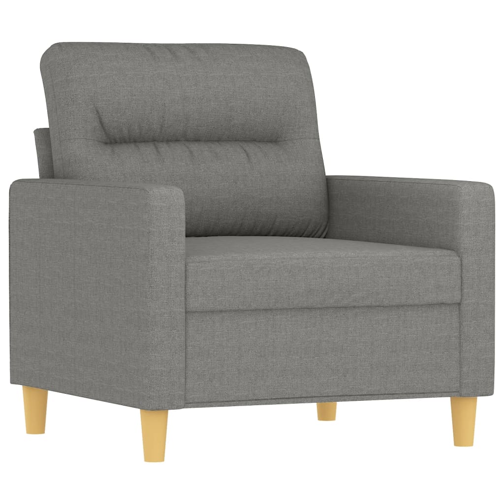 Sötétszürke szövet kanapéfotel lábtartóval 60 cm 4