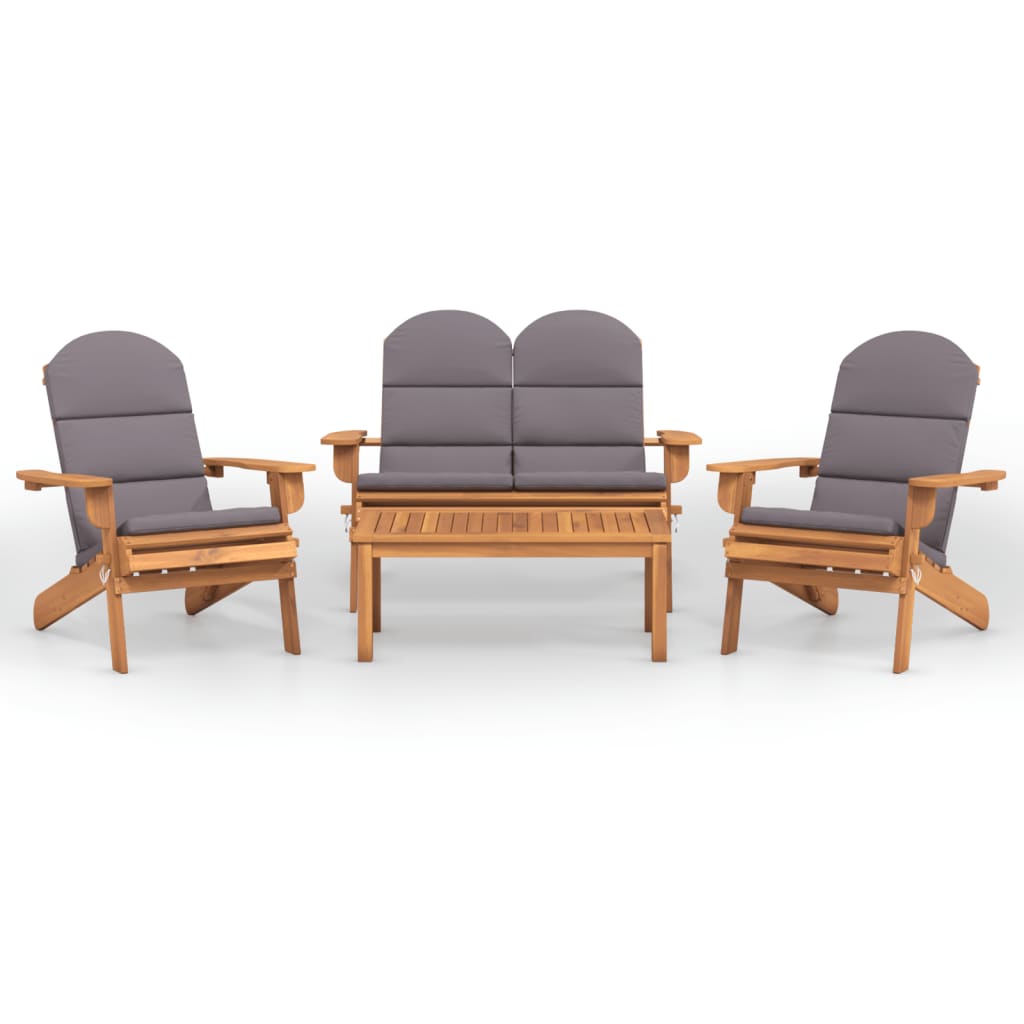 4 részes tömör akácfa kerti Adirondack ülőgarnitúra 2