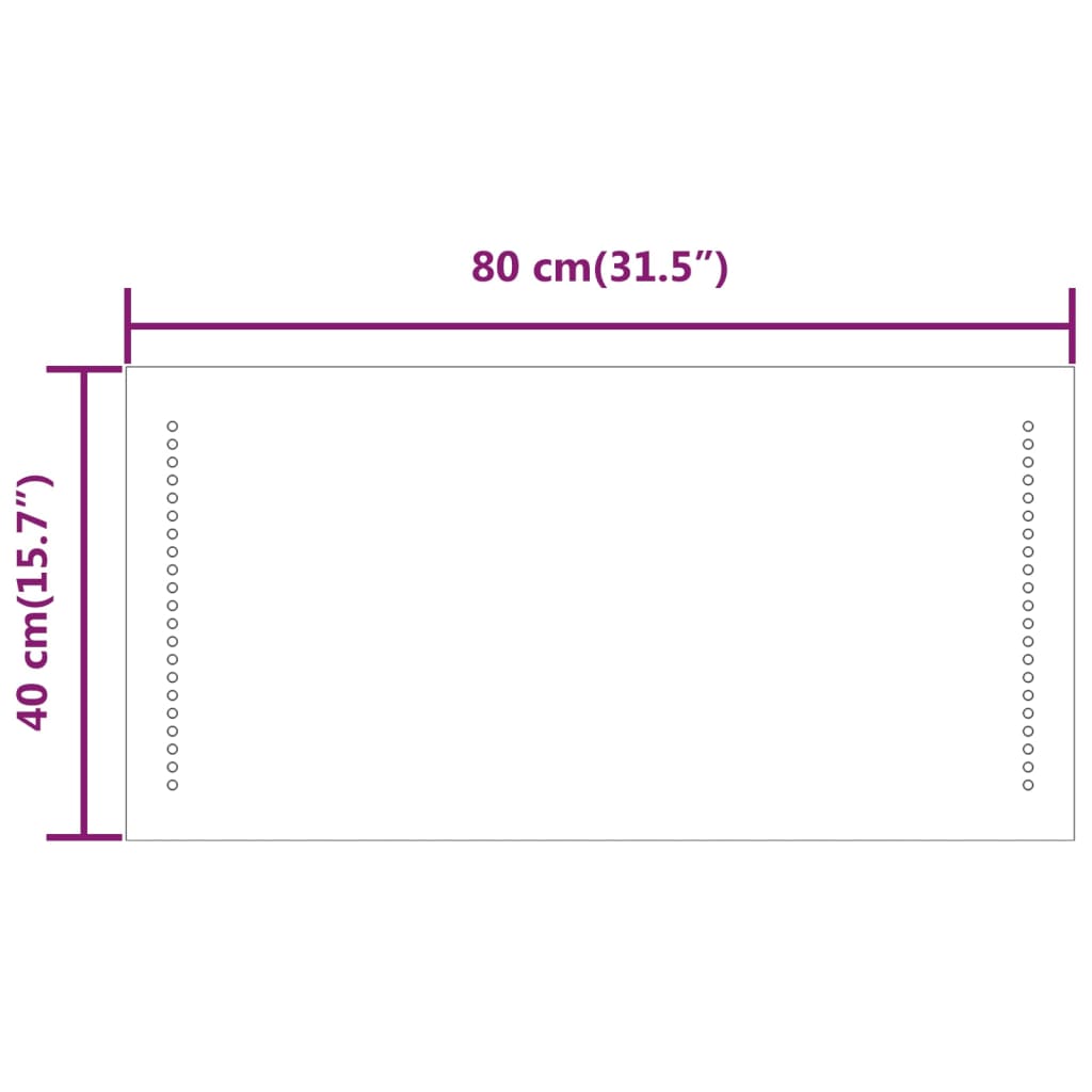 LED-es fürdőszobatükör 40x80 cm 11
