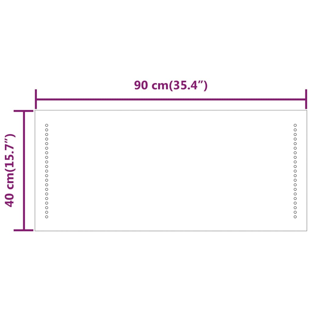 LED-es fürdőszobatükör 40x90 cm 11