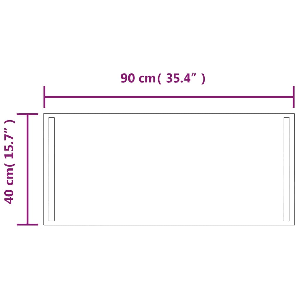 LED-es fürdőszobatükör 40x90 cm 5