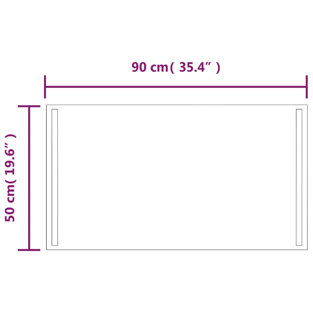 LED-es fürdőszobatükör 50x90 cm 5