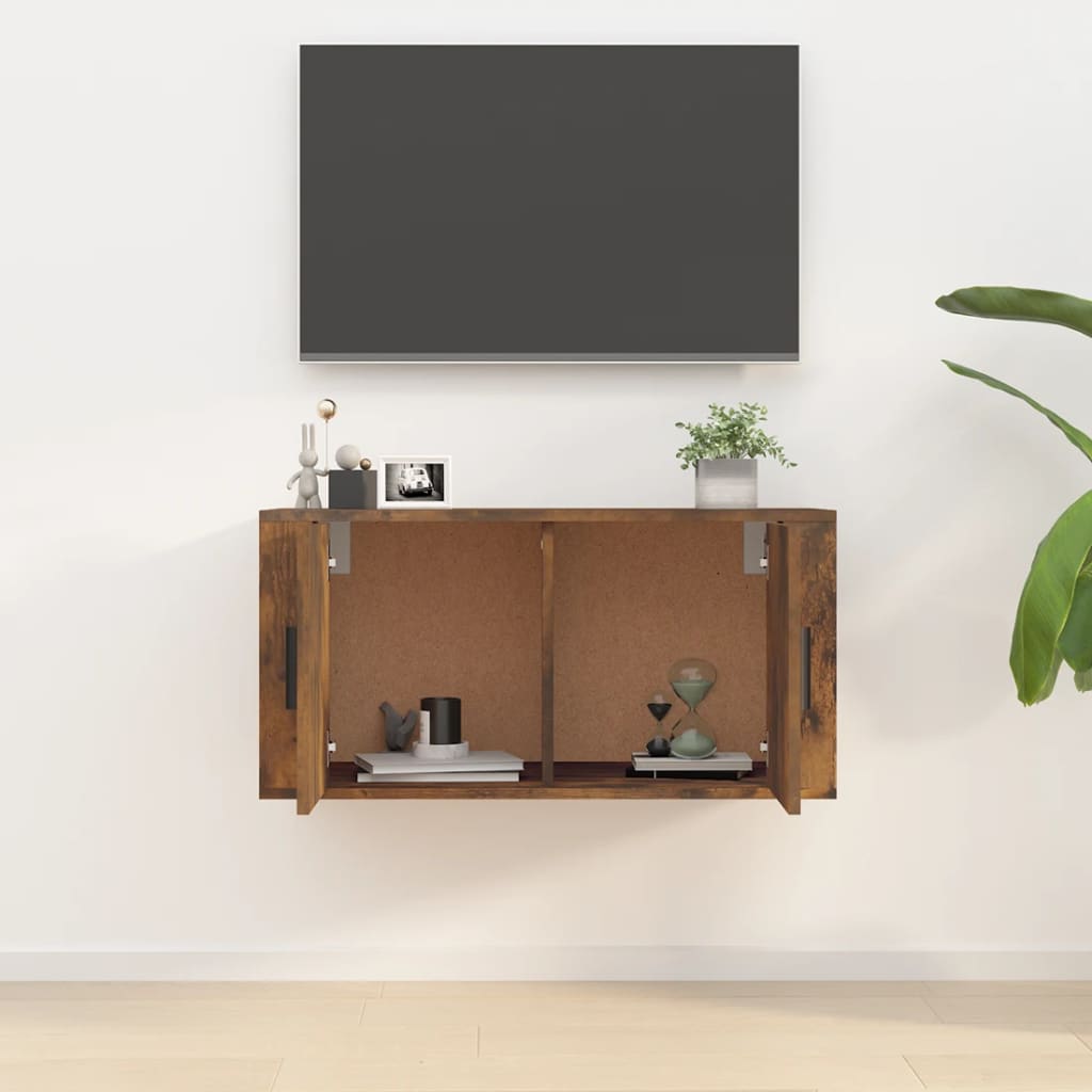 Füstös tölgy színű fali TV-szekrény 80 x 34,5 x 40 cm 3