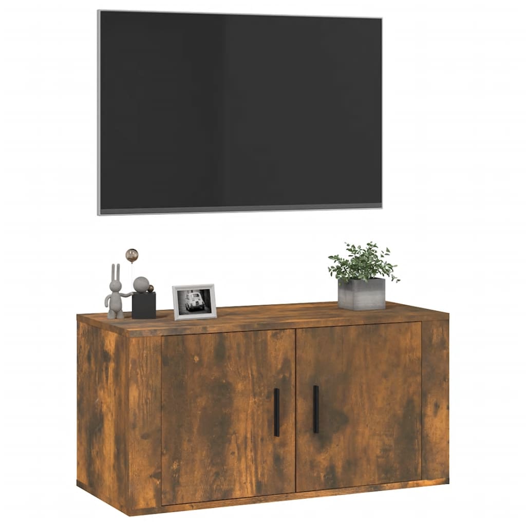Füstös tölgy színű fali TV-szekrény 80 x 34,5 x 40 cm 8