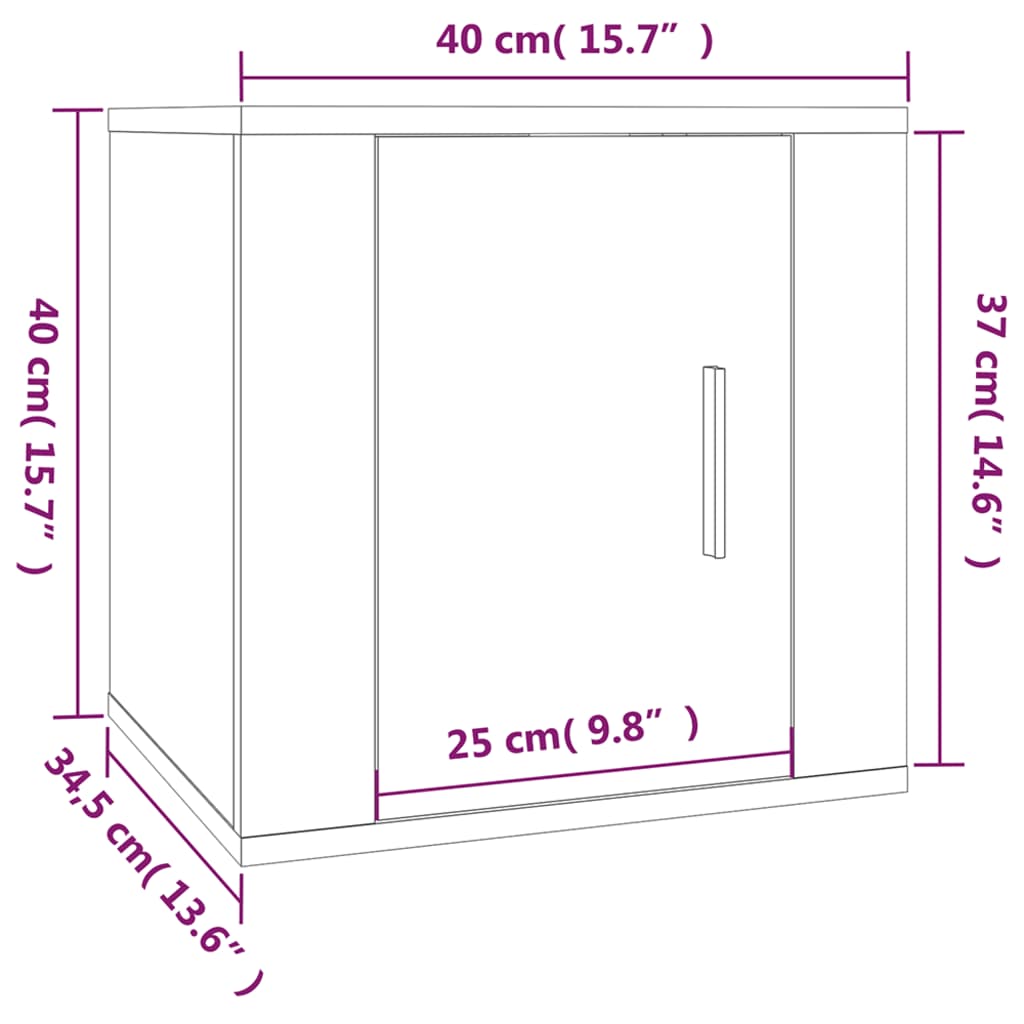 2 db sonoma tölgy fali TV-szekrény 40x34,5x40 cm 12