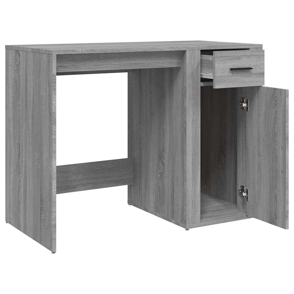 Szürke sonoma színű szerelt fa íróasztal 100x49x75 cm 7