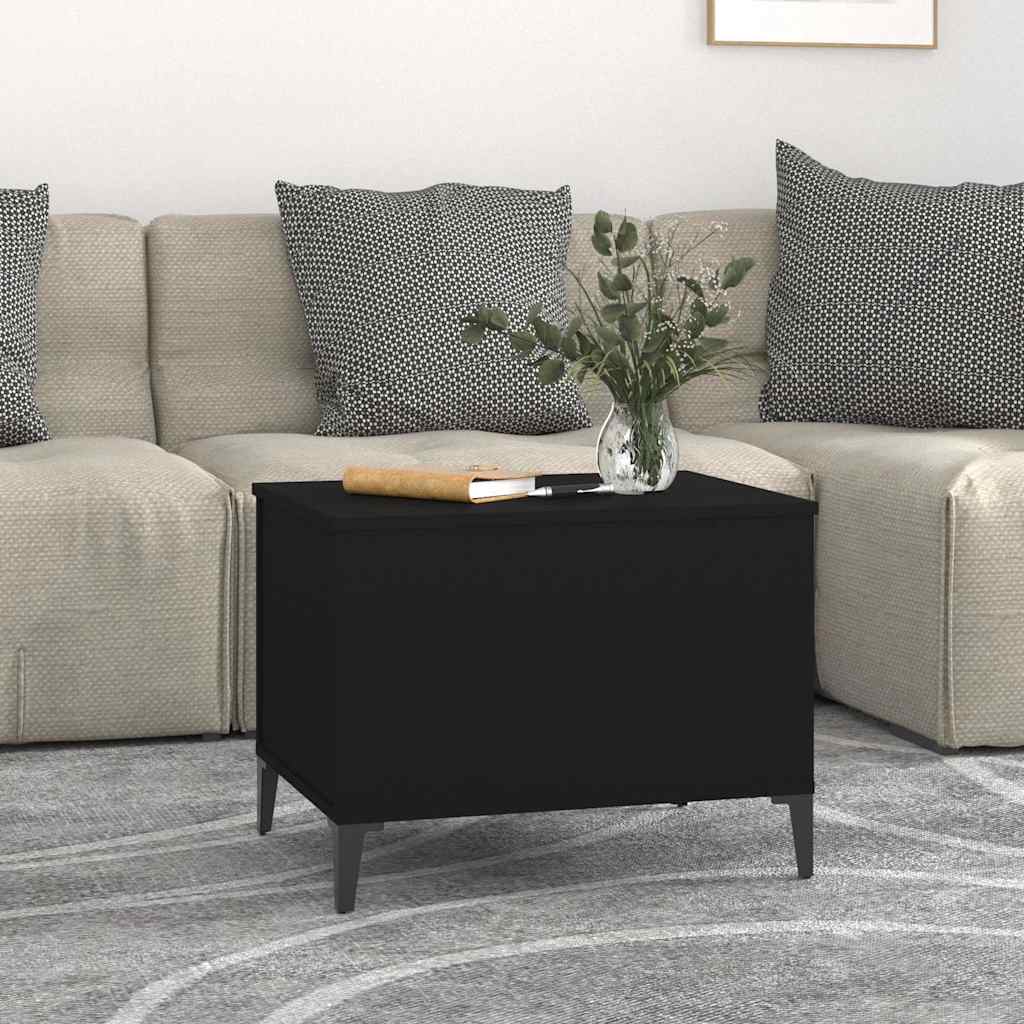 Fekete szerelt fa dohányzóasztal 60x44,5x45 cm 8