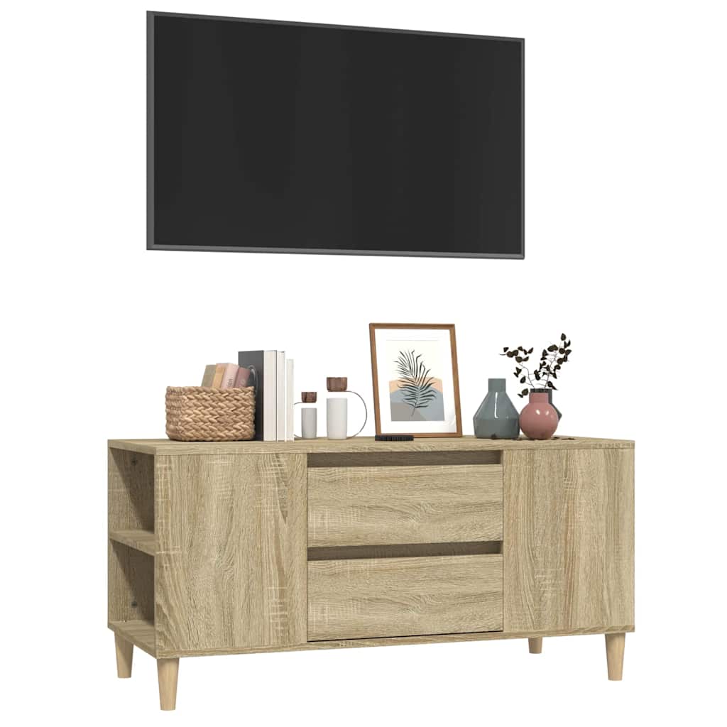 Sonoma tölgy színű szerelt fa fali TV-szekrény 102x44,5x50 cm 4