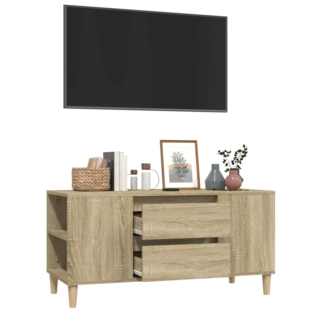 Sonoma tölgy színű szerelt fa fali TV-szekrény 102x44,5x50 cm 5