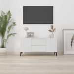 Fehér szerelt fa TV-szekrény 102x44,5x50 cm 3