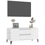 Fehér szerelt fa TV-szekrény 102x44,5x50 cm 4