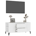 Fehér szerelt fa TV-szekrény 102x44,5x50 cm 5