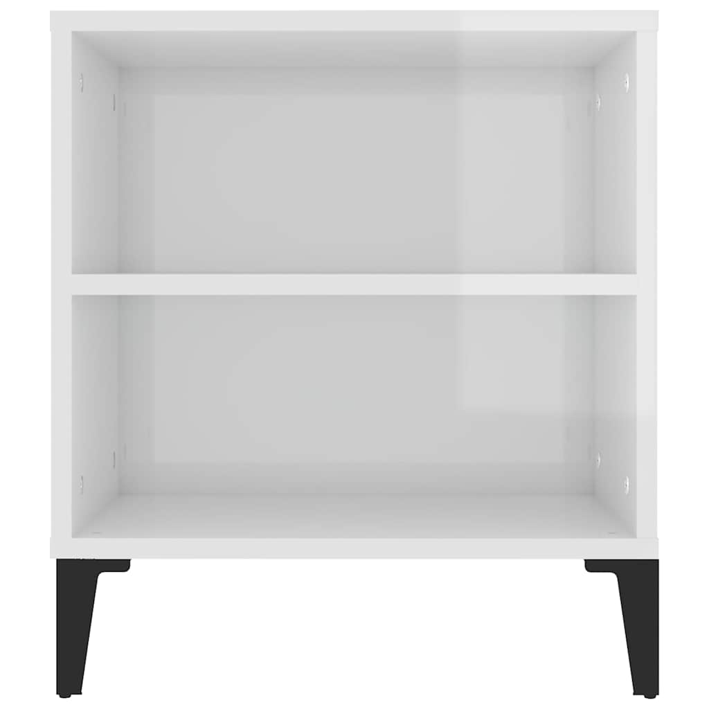 Fehér magasfényű szerelt fa TV-szekrény 102x44,5x50 cm 8