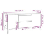 Fehér magasfényű szerelt fa TV-szekrény 102x44,5x50 cm 10