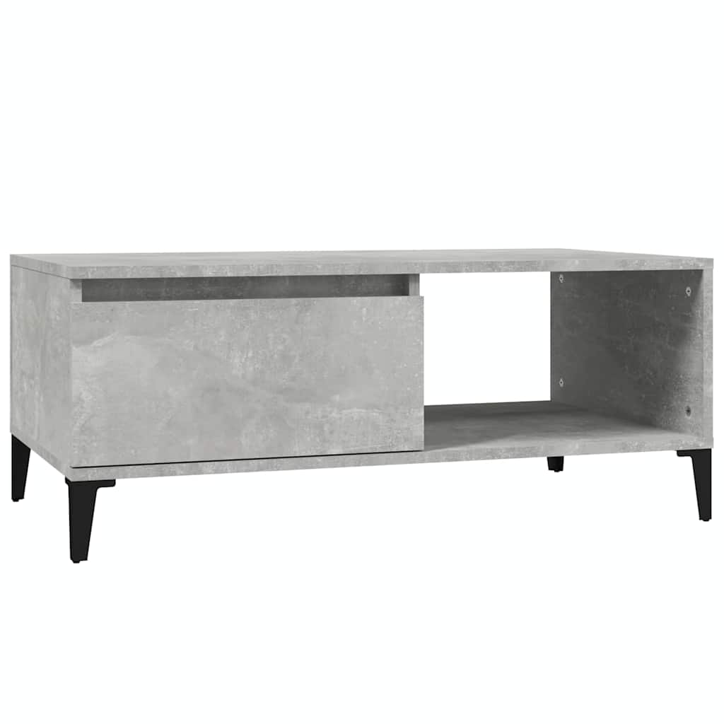 Betonszürke szerelt fa dohányzóasztal 90x50x36,5 cm 2