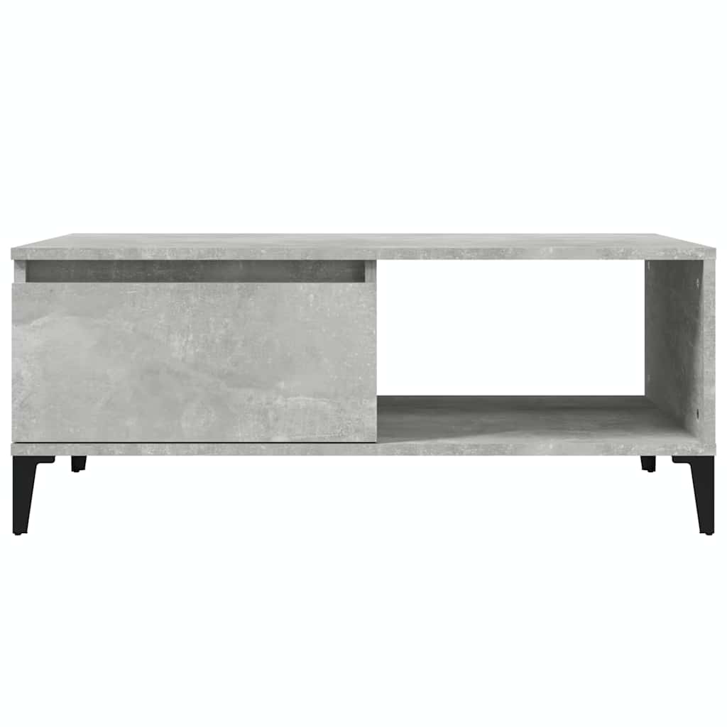 Betonszürke szerelt fa dohányzóasztal 90x50x36,5 cm 5