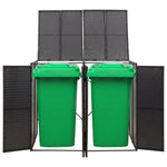 Fekete polyrattan dupla kerekeskuka tárolófészer 140x80x117 cm 2