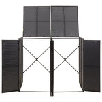 Fekete polyrattan dupla kerekeskuka tárolófészer 140x80x117 cm 4