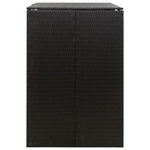 Fekete polyrattan dupla kerekeskuka tárolófészer 140x80x117 cm 5
