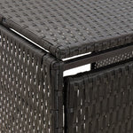 Fekete polyrattan dupla kerekeskuka tárolófészer 140x80x117 cm 6