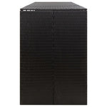 Fekete polyrattan négyes kerekeskuka tárolófészer 274x80x117 cm 5