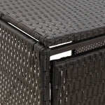 Fekete polyrattan négyes kerekeskuka tárolófészer 274x80x117 cm 6