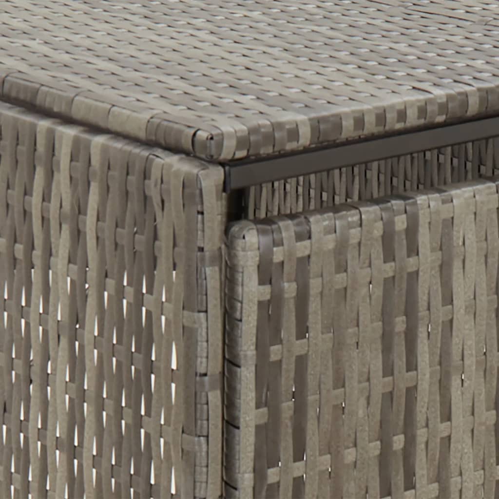 Szürke polyrattan dupla kerekeskuka tárolófészer 140x80x117 cm 6