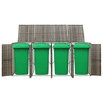 Szürke polyrattan négyes kerekeskuka tárolófészer 274x80x117 cm 2