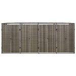 Szürke polyrattan négyes kerekeskuka tárolófészer 274x80x117 cm 4