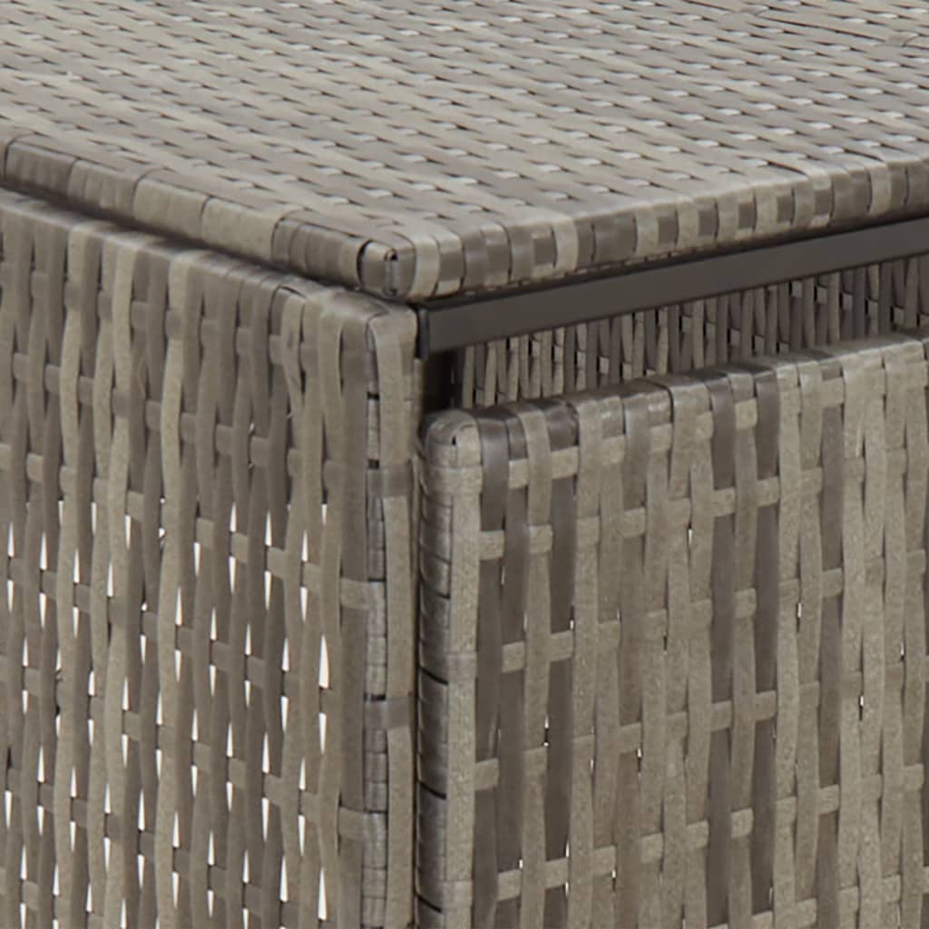 Szürke polyrattan négyes kerekeskuka tárolófészer 274x80x117 cm 6