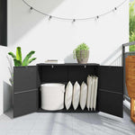 Fekete polyrattan kerti tárolószekrény 100 x 55,5 x 80 cm 3