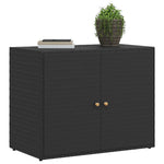 Fekete polyrattan kerti tárolószekrény 100 x 55,5 x 80 cm 4