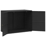 Fekete polyrattan kerti tárolószekrény 100 x 55,5 x 80 cm 5