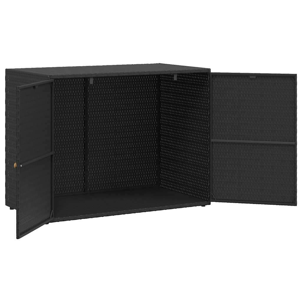 Fekete polyrattan kerti tárolószekrény 100 x 55,5 x 80 cm 5