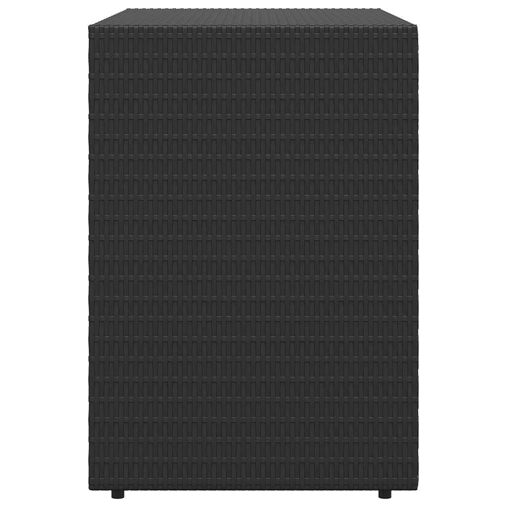 Fekete polyrattan kerti tárolószekrény 100 x 55,5 x 80 cm 7