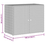 Fekete polyrattan kerti tárolószekrény 100 x 55,5 x 80 cm 10
