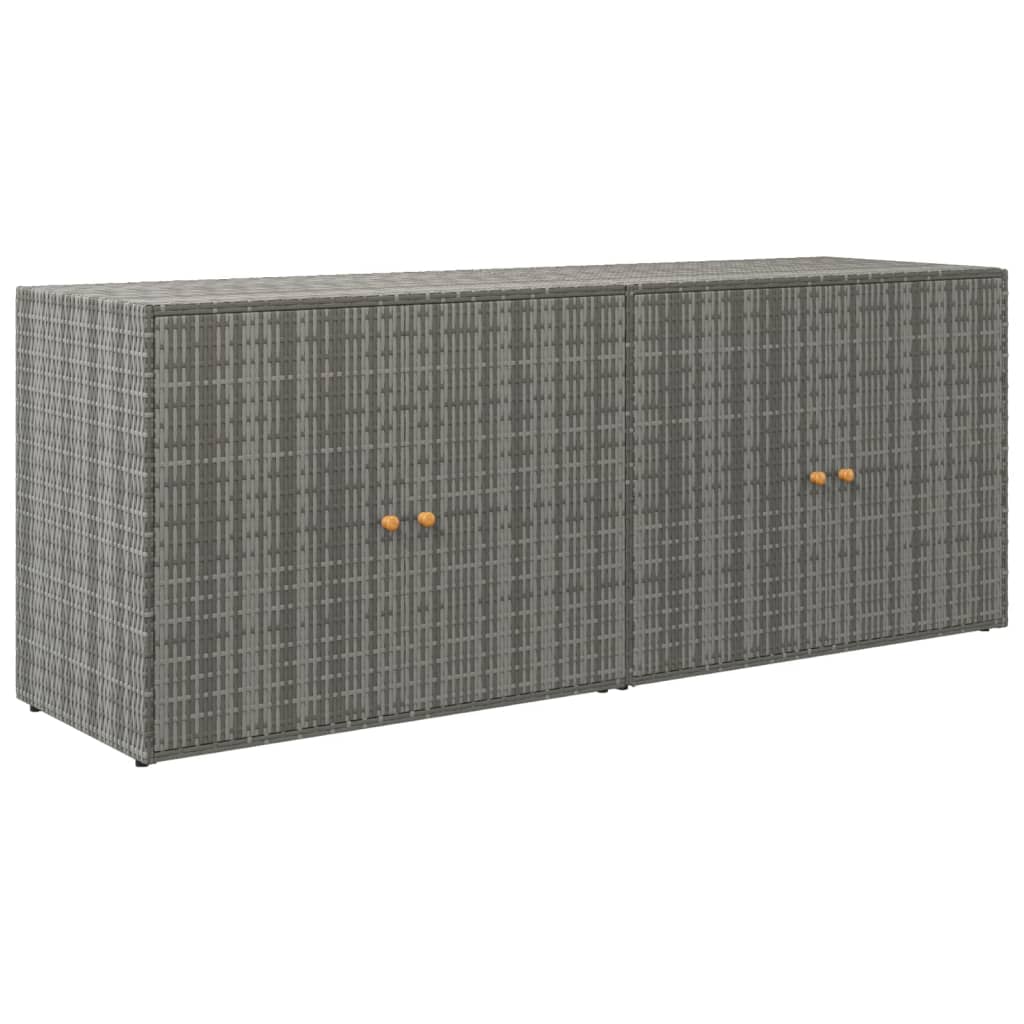 Szürke polyrattan kerti tárolószekrény 198 x 55,5 x 80 cm 2